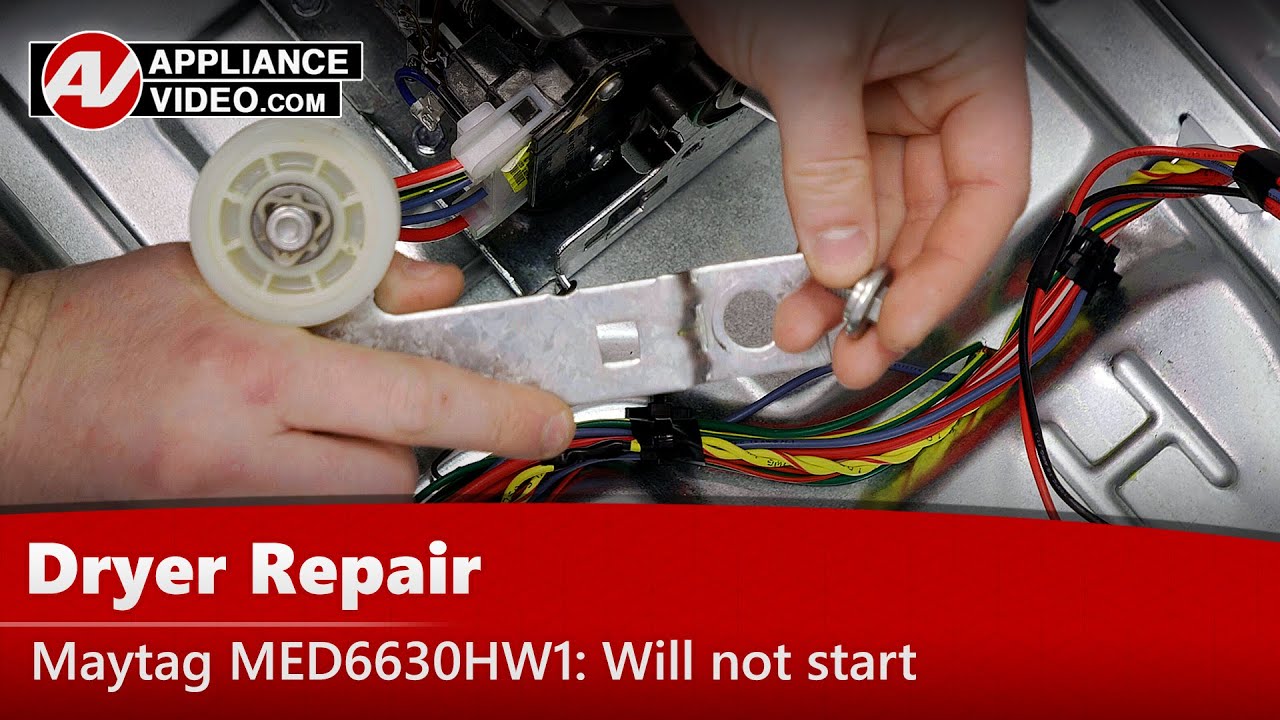 Maytag MED6630HW1 Dryer Will not start Idler Assembly Appliance Video